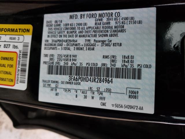 Photo 9 VIN: 3FA6P0HD4JR284964 - FORD FUSION SE 