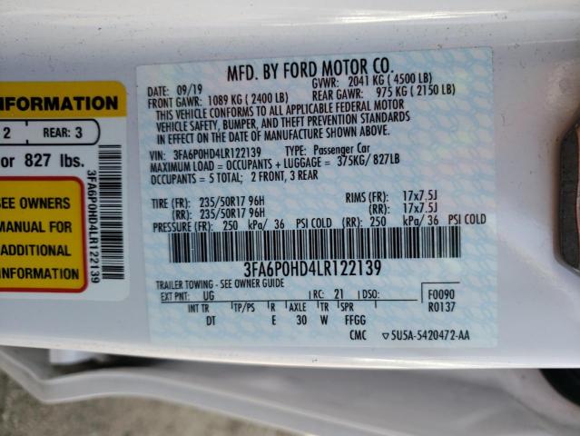 Photo 9 VIN: 3FA6P0HD4LR122139 - FORD FUSION SE 