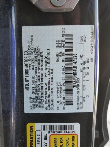 Photo 11 VIN: 3FA6P0HD4LR147526 - FORD FUSION SE 