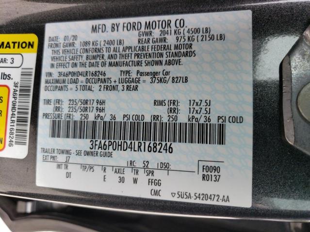 Photo 12 VIN: 3FA6P0HD4LR168246 - FORD FUSION SE 