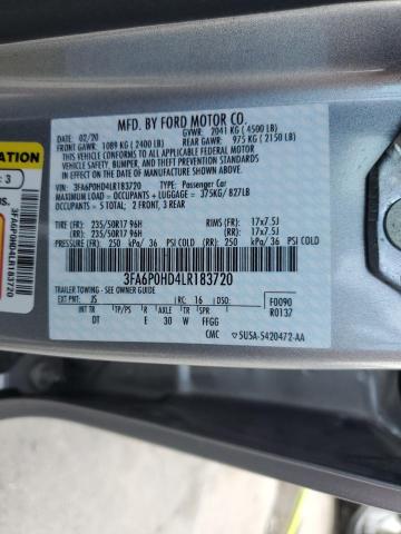 Photo 11 VIN: 3FA6P0HD4LR183720 - FORD FUSION 