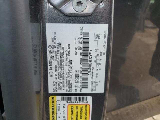 Photo 11 VIN: 3FA6P0HD4LR229451 - FORD FUSION 