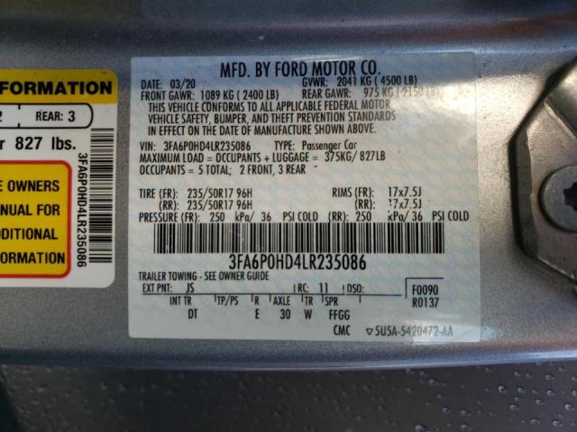 Photo 9 VIN: 3FA6P0HD4LR235086 - FORD FUSION SE 