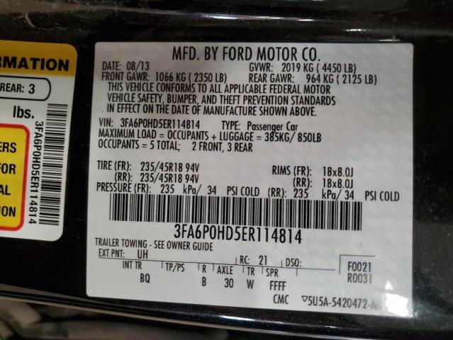 Photo 11 VIN: 3FA6P0HD5ER114814 - FORD FUSION SE 