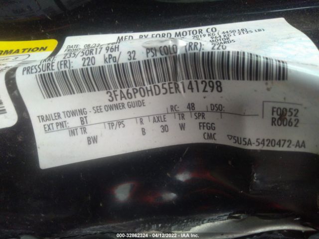 Photo 8 VIN: 3FA6P0HD5ER141298 - FORD FUSION 