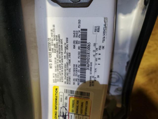 Photo 12 VIN: 3FA6P0HD5ER150065 - FORD FUSION SE 