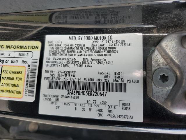 Photo 12 VIN: 3FA6P0HD5ER220647 - FORD FUSION SE 