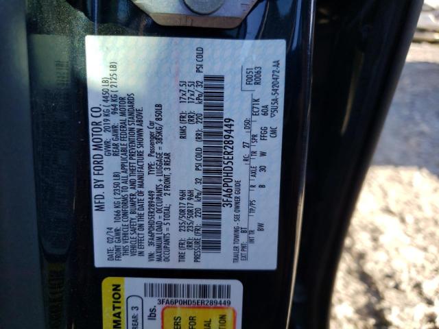 Photo 11 VIN: 3FA6P0HD5ER289449 - FORD FUSION 