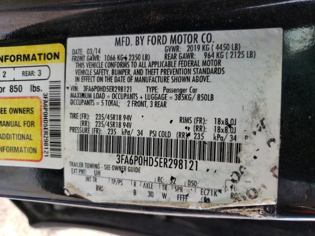 Photo 9 VIN: 3FA6P0HD5ER298121 - FORD FUSION SE 