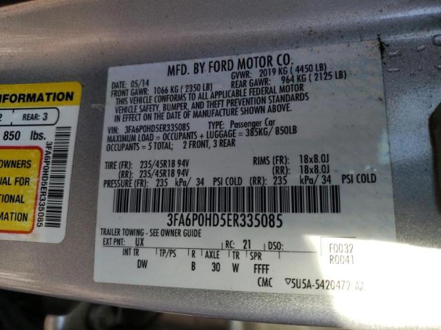 Photo 9 VIN: 3FA6P0HD5ER335085 - FORD FUSION SE 