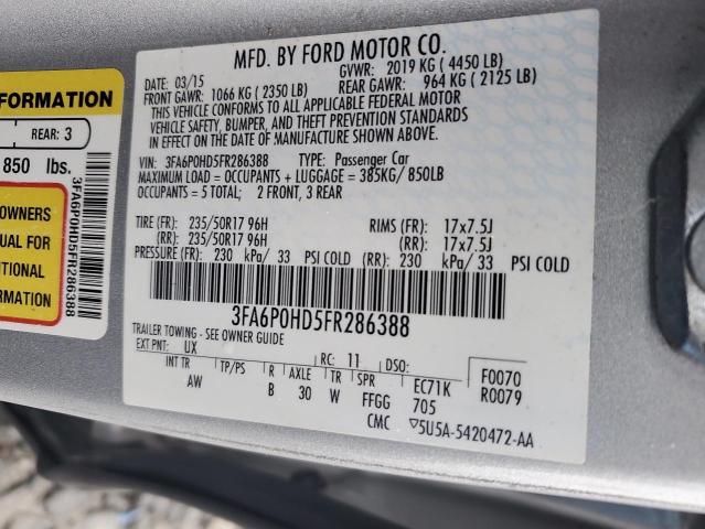 Photo 11 VIN: 3FA6P0HD5FR286388 - FORD FUSION 