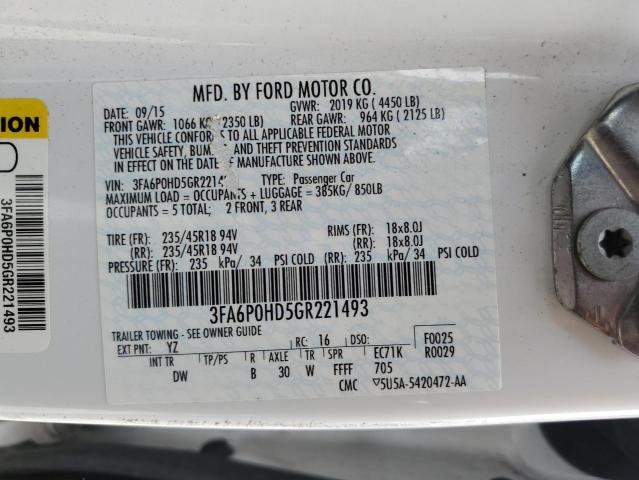 Photo 11 VIN: 3FA6P0HD5GR221493 - FORD FUSION 