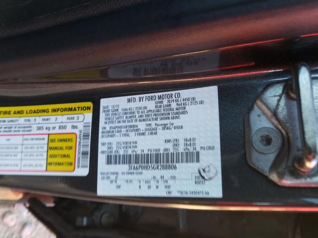 Photo 9 VIN: 3FA6P0HD5GR288806 - FORD FUSION SE 