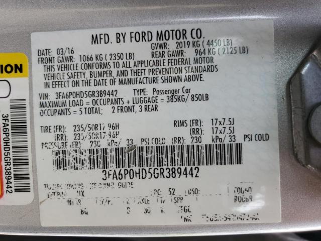 Photo 11 VIN: 3FA6P0HD5GR389442 - FORD FUSION 