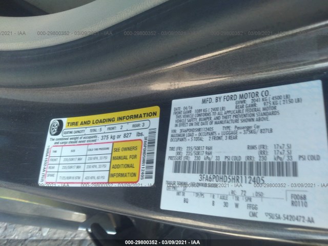 Photo 8 VIN: 3FA6P0HD5HR112405 - FORD FUSION 