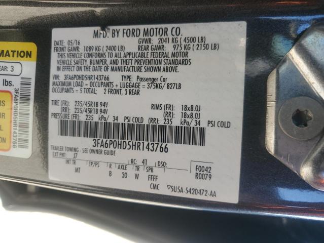 Photo 11 VIN: 3FA6P0HD5HR143766 - FORD FUSION 