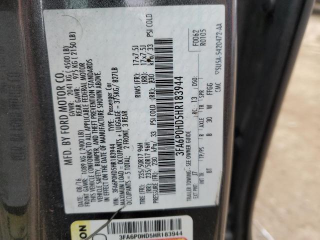 Photo 11 VIN: 3FA6P0HD5HR183944 - FORD FUSION 