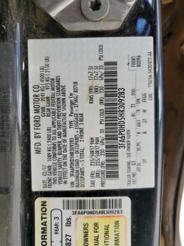 Photo 9 VIN: 3FA6P0HD5HR309283 - FORD FUSION SE 