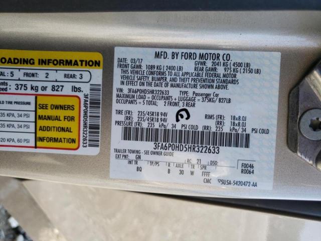 Photo 9 VIN: 3FA6P0HD5HR322633 - FORD FUSION SE 