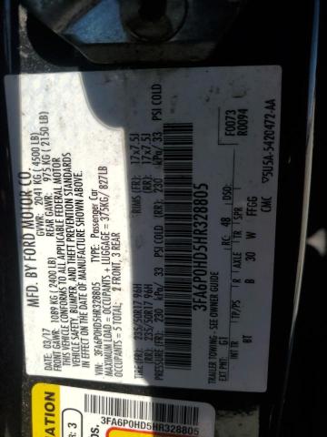 Photo 12 VIN: 3FA6P0HD5HR328805 - FORD FUSION SE 