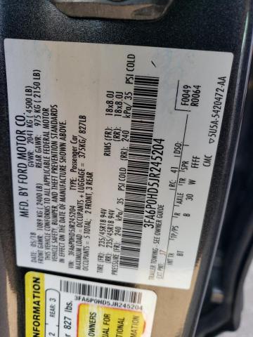 Photo 11 VIN: 3FA6P0HD5JR245204 - FORD FUSION 