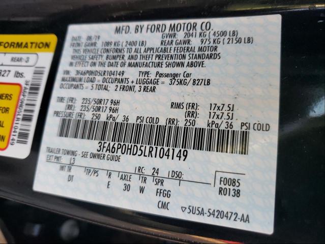 Photo 9 VIN: 3FA6P0HD5LR104149 - FORD FUSION SE 