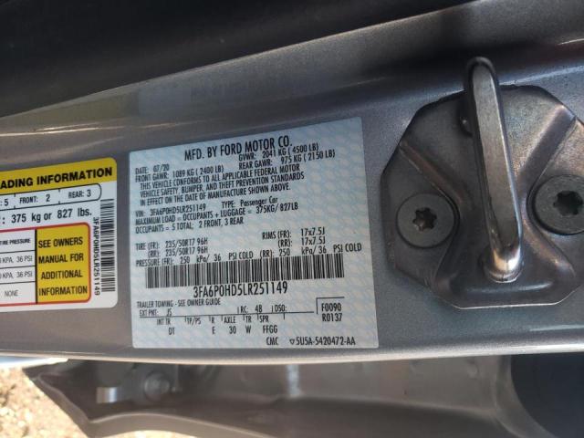 Photo 9 VIN: 3FA6P0HD5LR251149 - FORD FUSION SE 