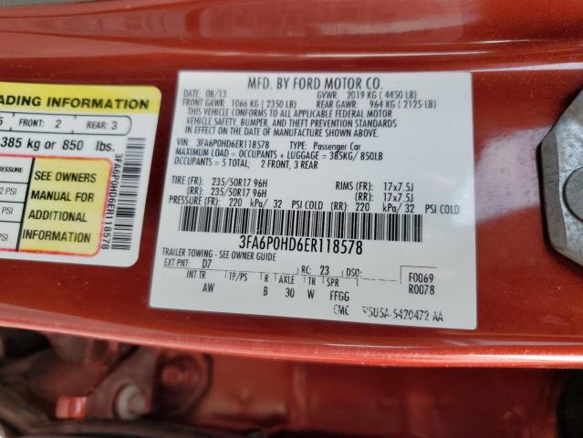 Photo 11 VIN: 3FA6P0HD6ER118578 - FORD FUSION 