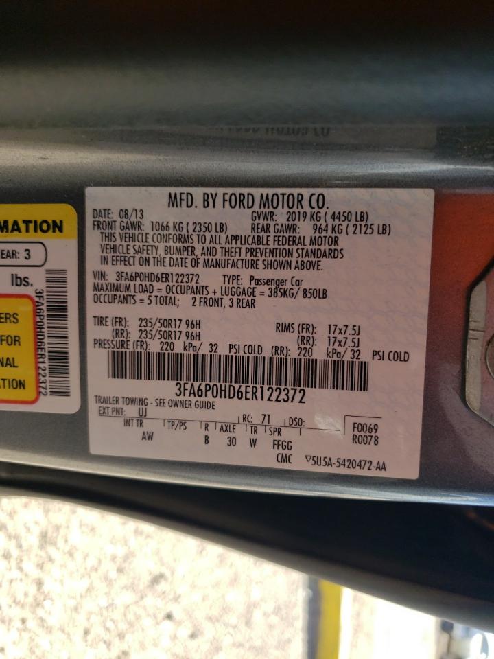 Photo 11 VIN: 3FA6P0HD6ER122372 - FORD FUSION 