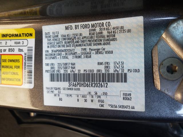 Photo 9 VIN: 3FA6P0HD6ER202612 - FORD FUSION SE 