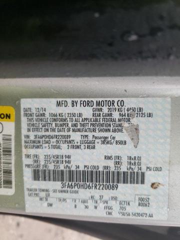 Photo 9 VIN: 3FA6P0HD6FR220089 - FORD FUSION SE 