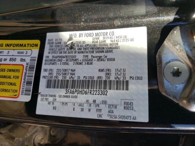 Photo 9 VIN: 3FA6P0HD6FR223302 - FORD FUSION SE 