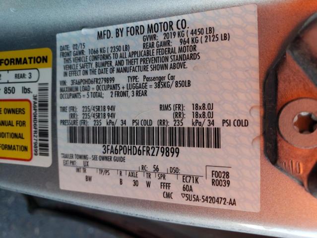 Photo 11 VIN: 3FA6P0HD6FR279899 - FORD FUSION SE 