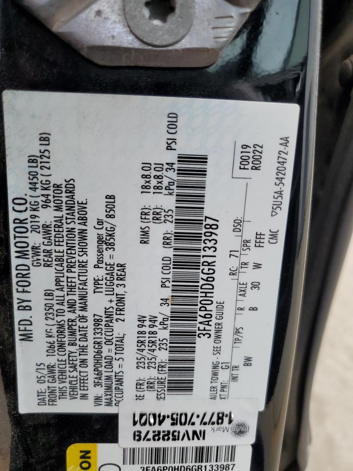 Photo 12 VIN: 3FA6P0HD6GR133987 - FORD FUSION 