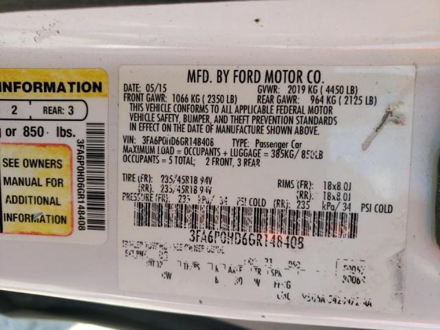 Photo 11 VIN: 3FA6P0HD6GR148408 - FORD FUSION SE 