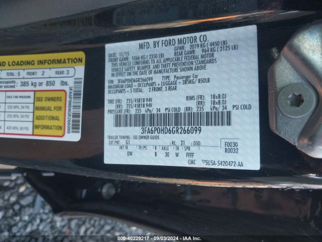 Photo 8 VIN: 3FA6P0HD6GR266099 - FORD FUSION 