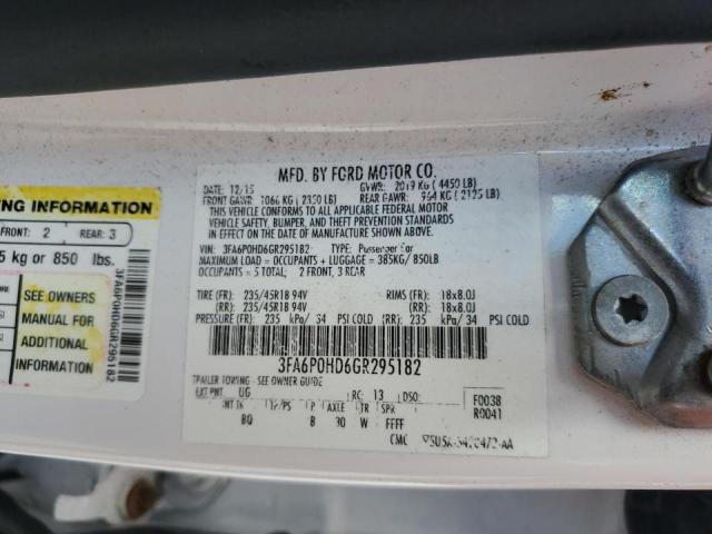 Photo 9 VIN: 3FA6P0HD6GR295182 - FORD FUSION SE 