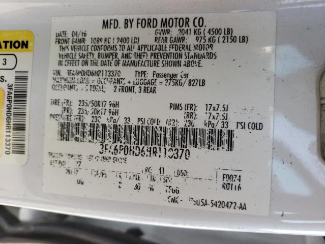 Photo 11 VIN: 3FA6P0HD6HR113370 - FORD FUSION SE 