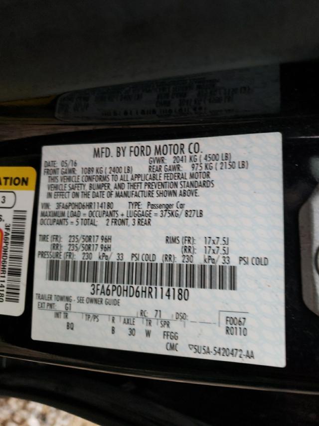 Photo 9 VIN: 3FA6P0HD6HR114180 - FORD FUSION SE 