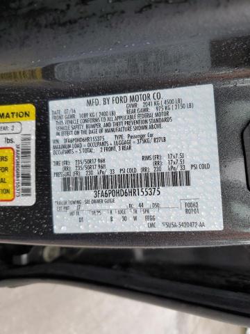 Photo 9 VIN: 3FA6P0HD6HR155375 - FORD FUSION 