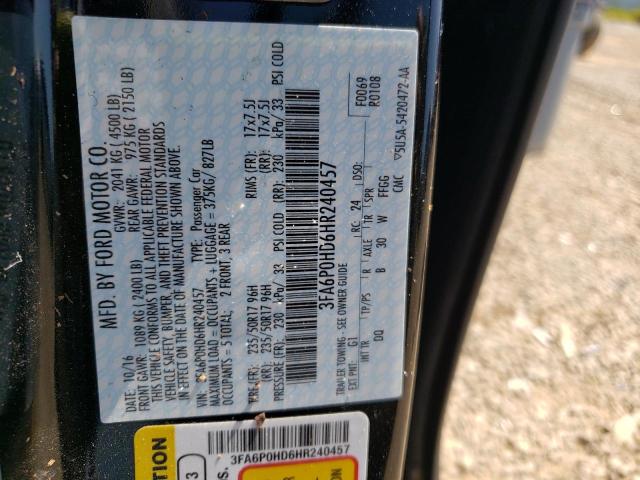 Photo 9 VIN: 3FA6P0HD6HR240457 - FORD FUSION SE 