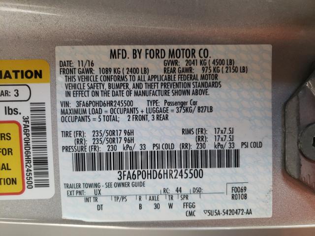 Photo 9 VIN: 3FA6P0HD6HR245500 - FORD FUSION SE 