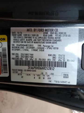 Photo 11 VIN: 3FA6P0HD6HR252852 - FORD FUSION SE 