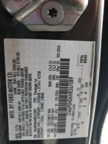 Photo 11 VIN: 3FA6P0HD6HR267089 - FORD FUSION 