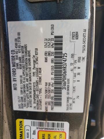 Photo 11 VIN: 3FA6P0HD6HR374725 - FORD FUSION 