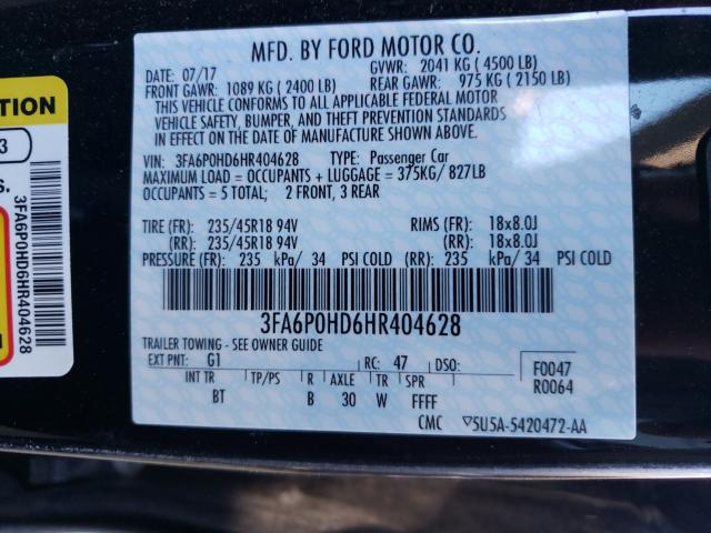 Photo 9 VIN: 3FA6P0HD6HR404628 - FORD FUSION SE 