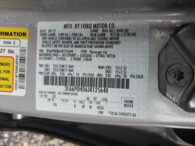 Photo 9 VIN: 3FA6P0HD6JR125640 - FORD FUSION SE 