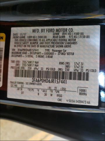 Photo 9 VIN: 3FA6P0HD6JR157441 - FORD FUSION SE 