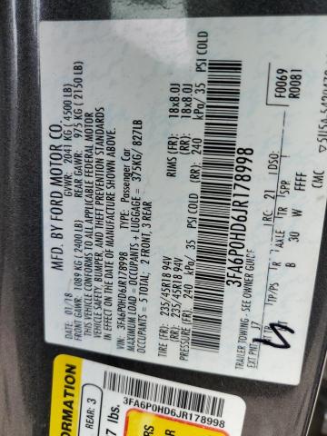 Photo 11 VIN: 3FA6P0HD6JR178998 - FORD FUSION SE 