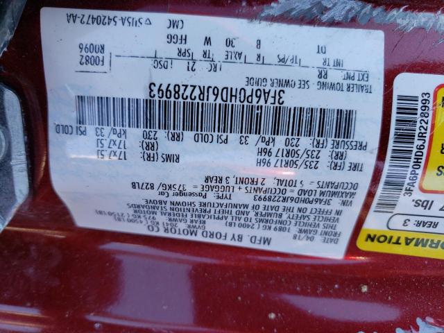 Photo 11 VIN: 3FA6P0HD6JR228993 - FORD FUSION SE 